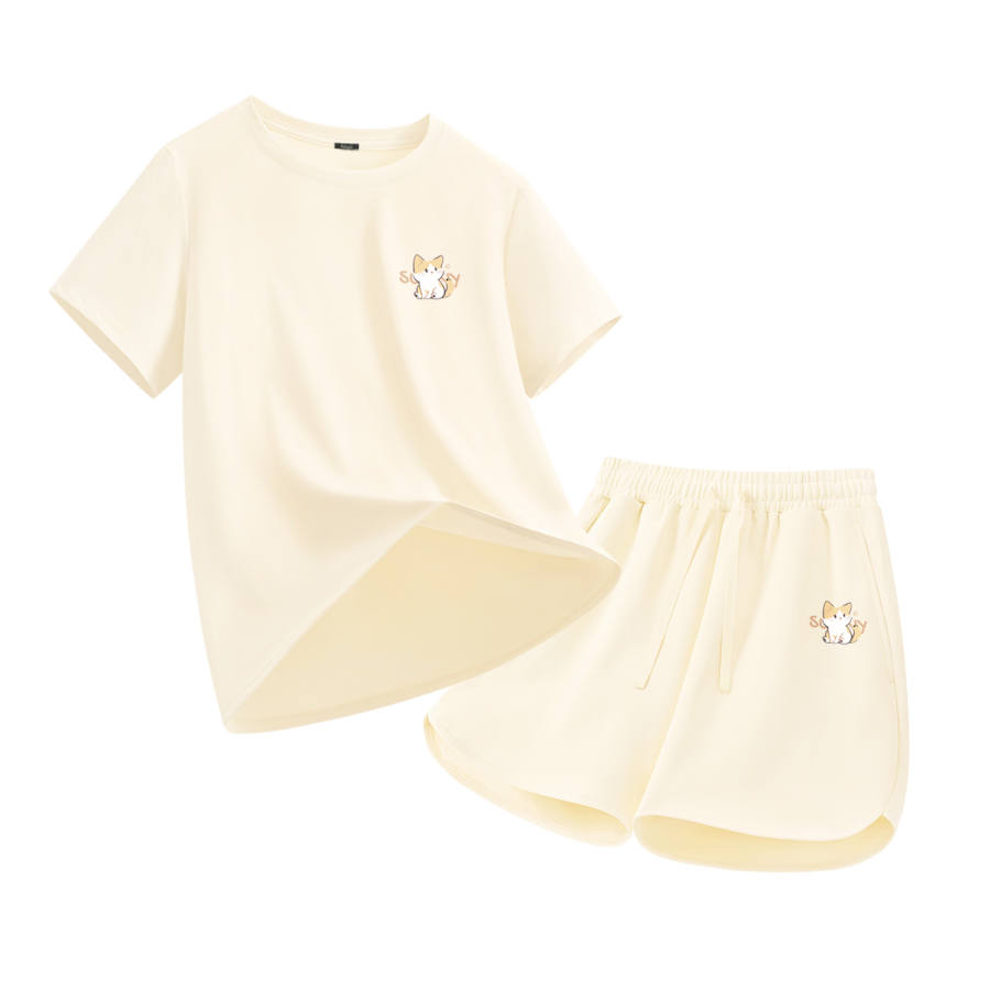 MINISO Casual Suits Women's Crew Neck Thin Short