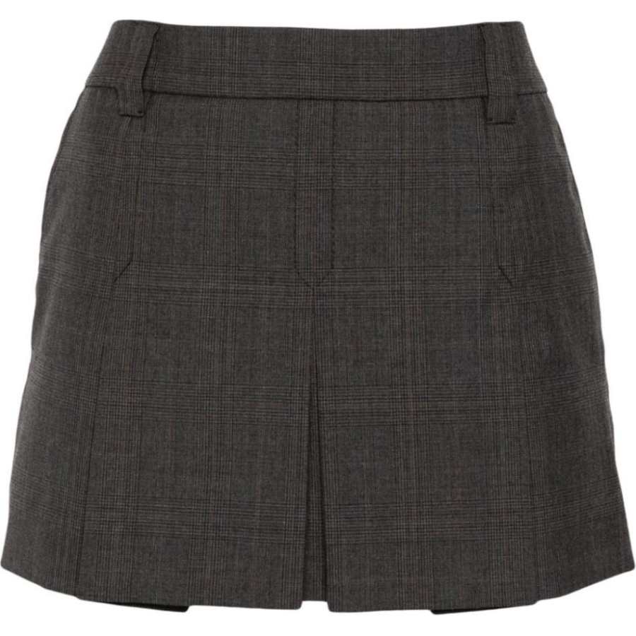 MIU MIU Tartan Print Mini Skirt 'Slate Grey'