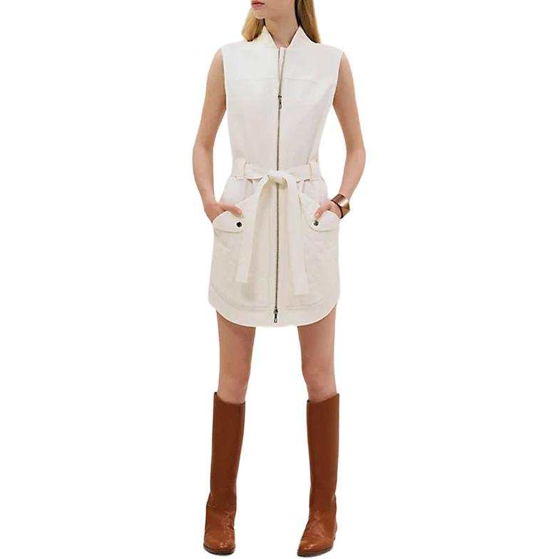 HERMES Sleeveless Dress Women's White