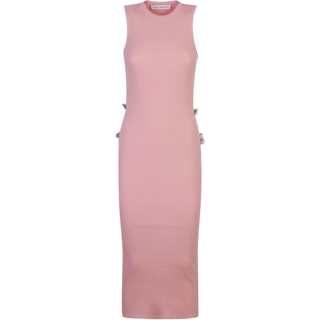 Mach & Mach bow-appliqué cut-out knitted top