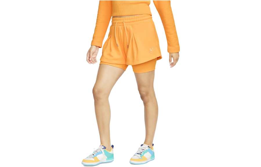 Nike Nike Sports Shorts Women's Orange Moderate Knitted Shorts