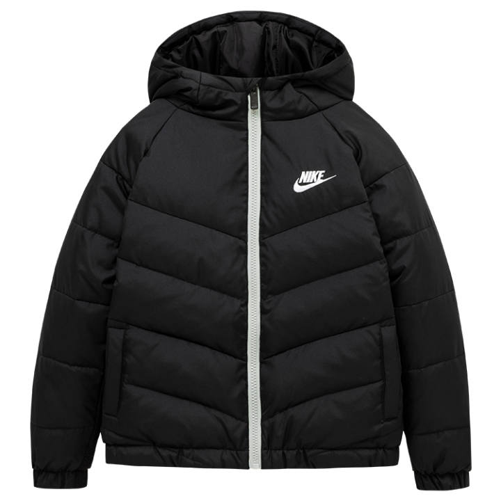 Nike Nike Kids' Top 22 Solid Color Thickened And Fleece Lined Windproof Thermal Padded Jacket Black Unisex