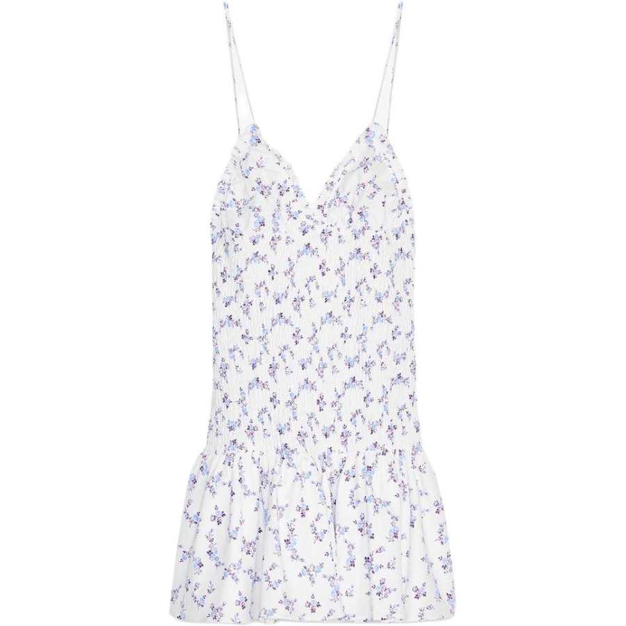 ZARA Slip Dresses Women's White V Neck Moderate Short