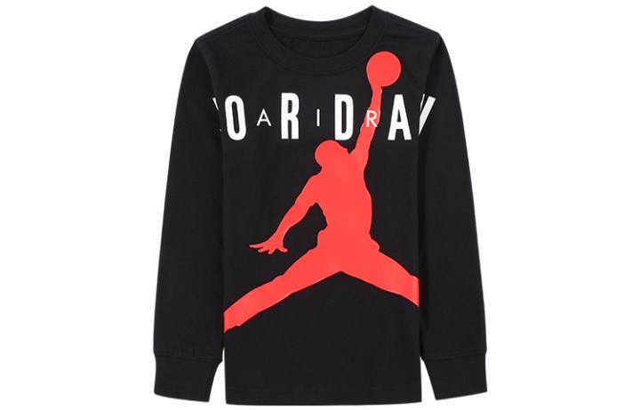 Jordan Jordan Color Block Large Logo Pullover T Shirt Black Kids'