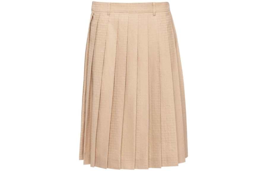 MIU MIU Logo-jacquard Pleated Skirt