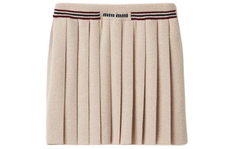 Miu Miu pleated knitted cashmere miniskirt