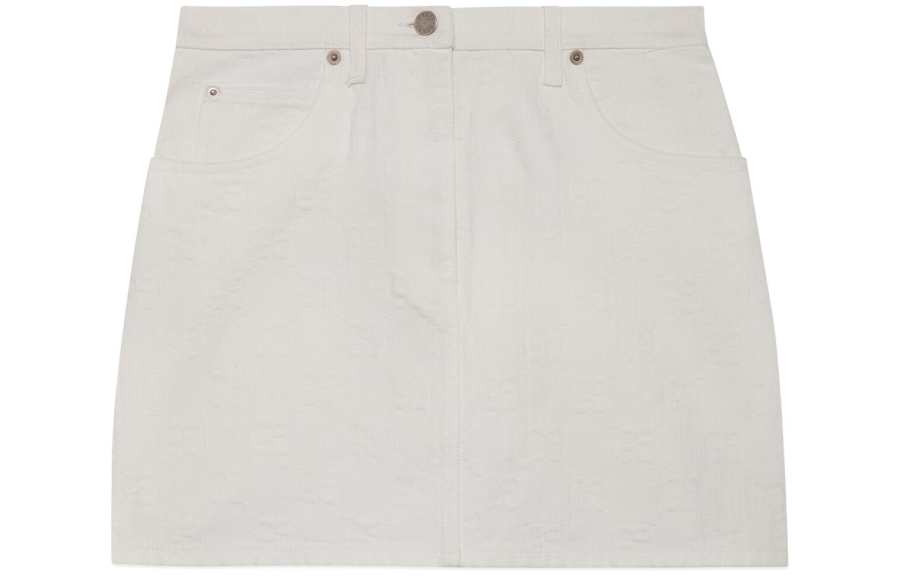 GUCCI SS24 Denim Short Skirts Women's White