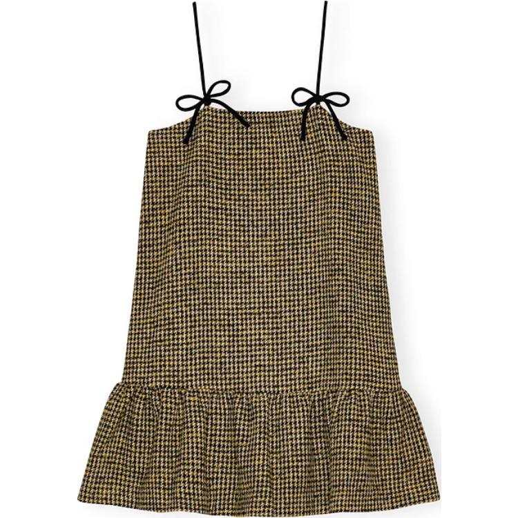 GANNI Sleeveless Houndstooth Minidress