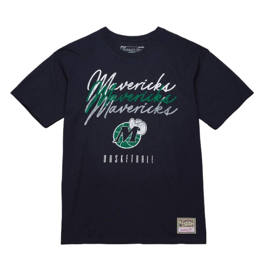 Mitchell Ness x NBA 100% Cotton T Shirt Unisex Marine Blue
