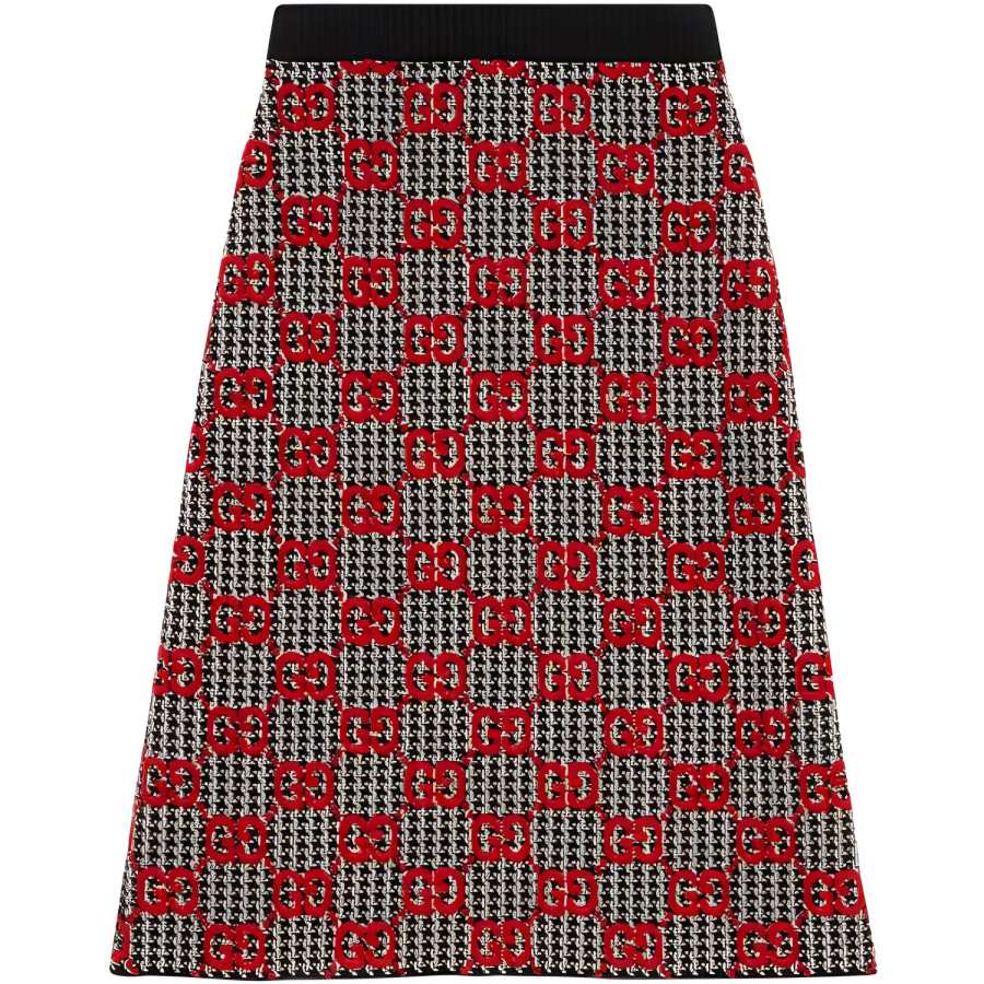 GUCCI GG-jacquard tweed midi skirt