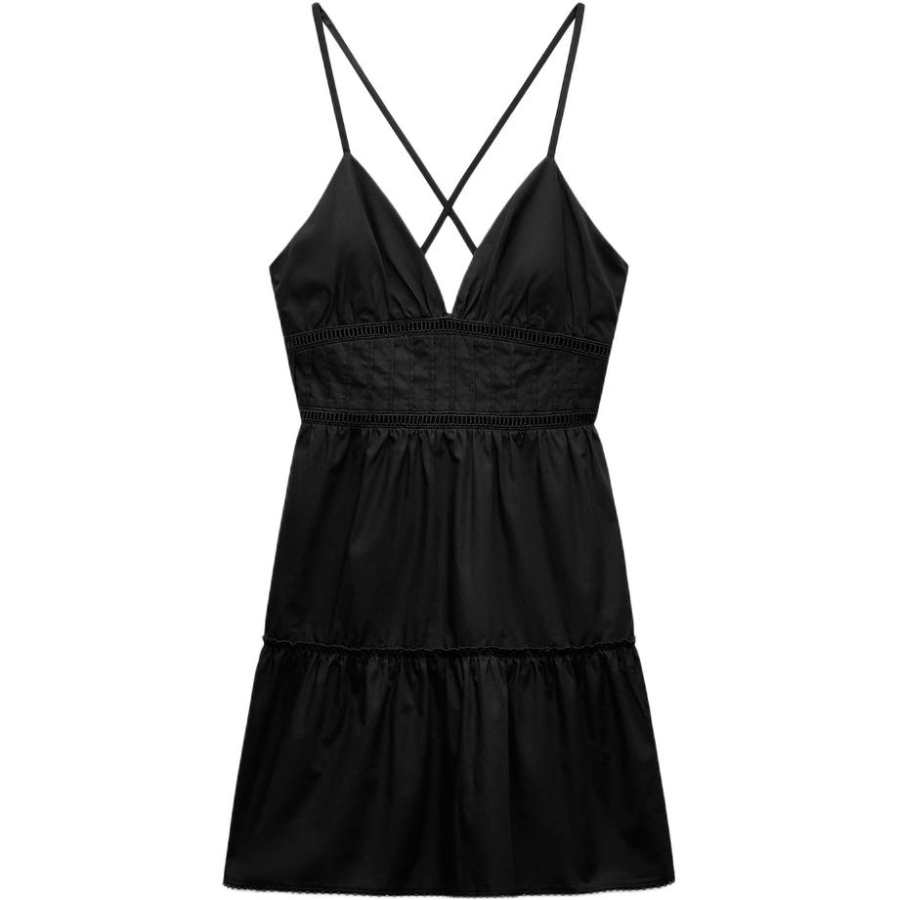 ZARA Slip Dresses Women's Black