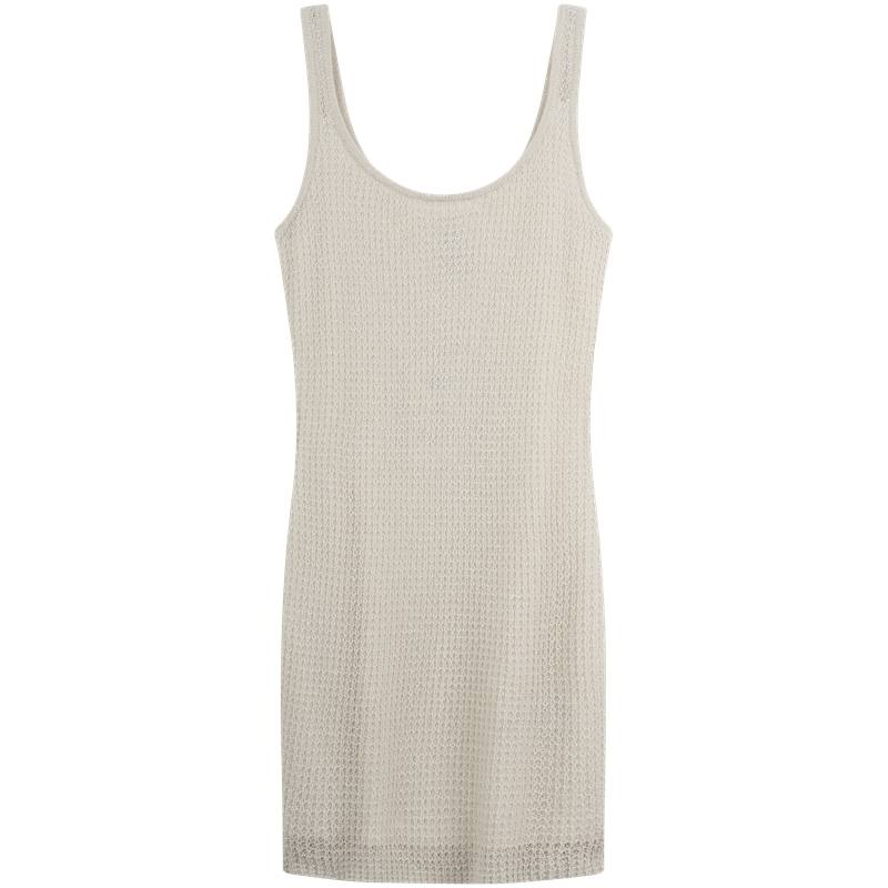 CALVIN KLEIN Sleeveless Dress Women's Beige Apricot