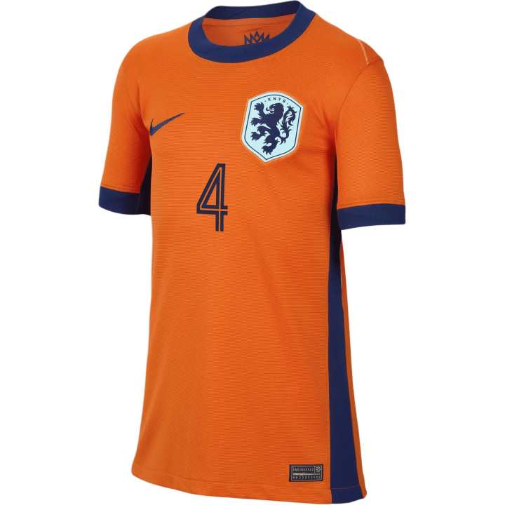 Nike Nike T Shirt Virgil Van Dijk Netherlands National Team 2024 Stadium Home Orange Kids'