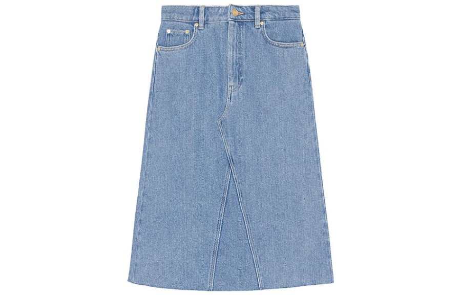 Ganni high-waist denim skirt