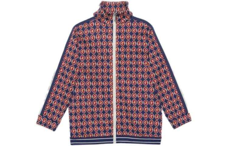 GUCCI G Shaped Knitted Fabric Zip Closure SS22 Jackets & Coats Red Blue Kids'