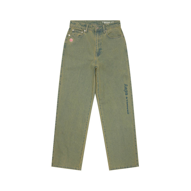 Aape Jeans Women's Blue BLL Moderate Straight Fit Pants