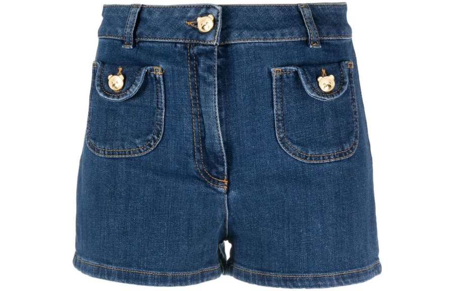 MOSCHINO Moschino bear button denim shorts