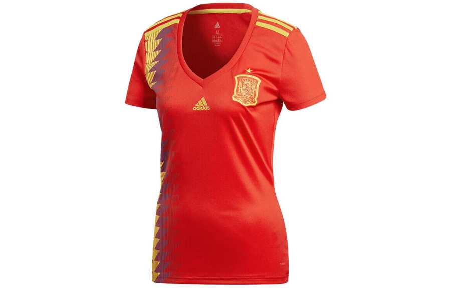 Adidas Adidas Spain National Team Soccer Jerseys Women's Orange Red V Neck Moderate