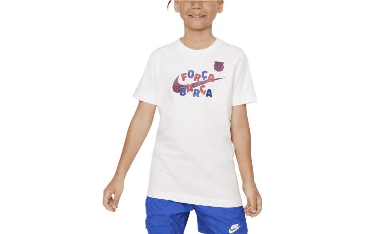 Nike Nike F.C. Barcelona Mascot T Shirt White Kids'