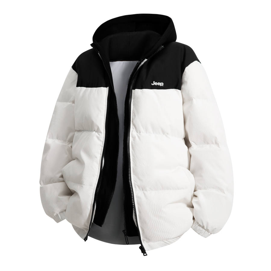 Jeep Jeep Grade School Down Jackets Hooded Thickened Patchwork Style Micro Stretch