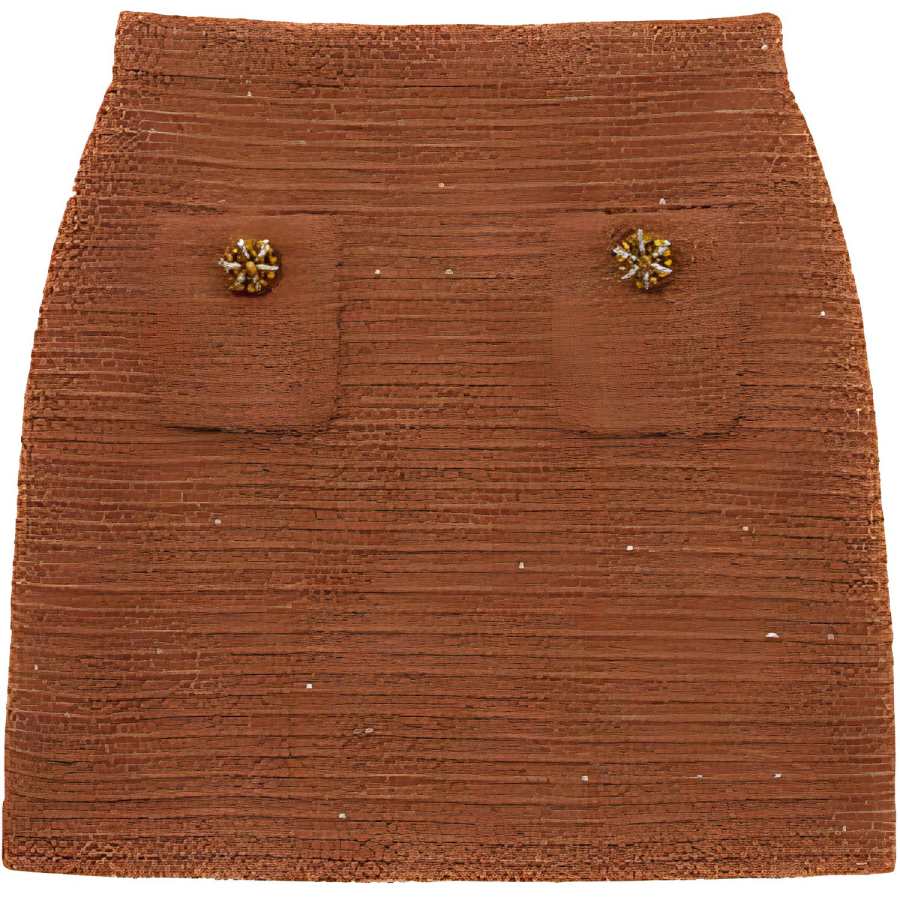 Self-portrait textured knit mini skirt