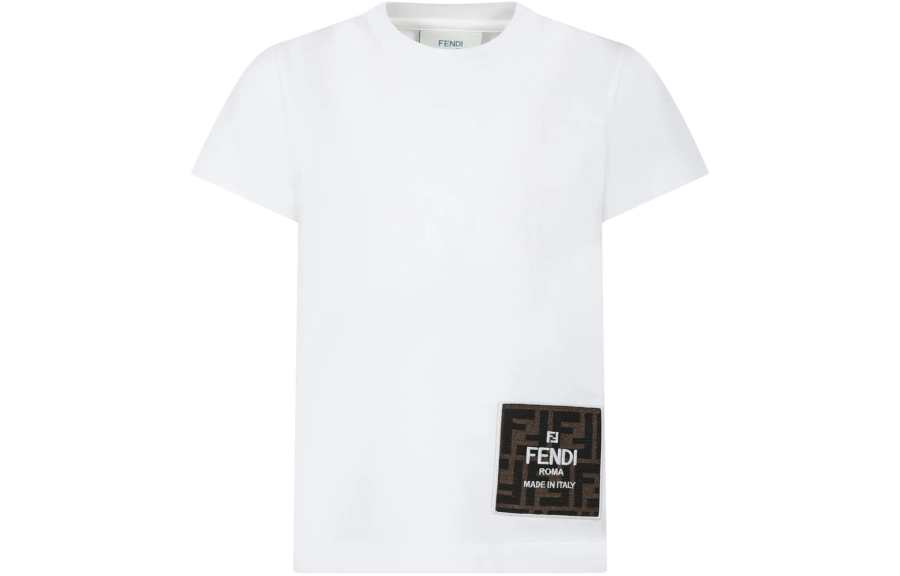 FENDI Kids T Shirts Crew Neck Moderate