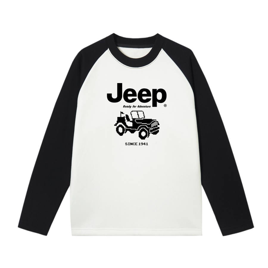 Jeep Grade School Sweatshirts Crew Neck Thickened