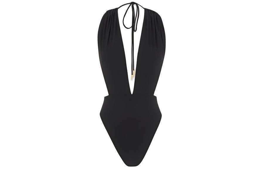 SAINT LAURENT SAINT LAURENT Backless V Halter Swimsuit