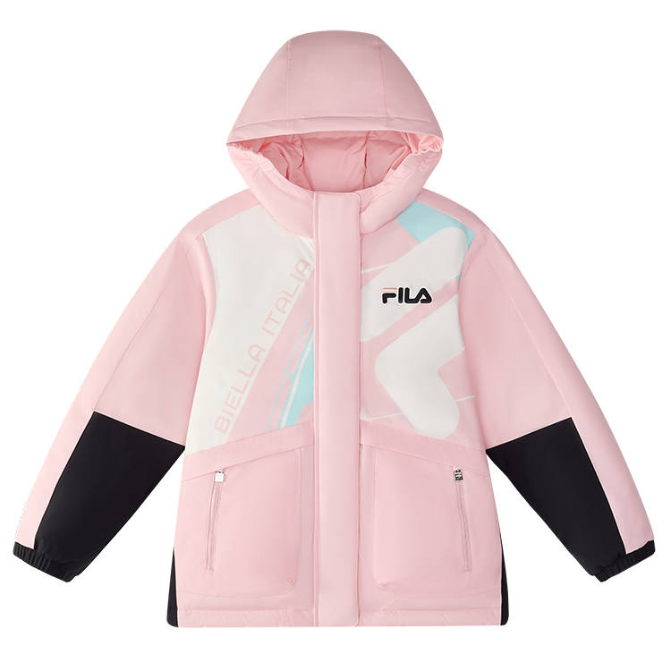 FILA KIDS Grade School Down Jackets Hooded Thickened Hooded Micro Stretch Windproof