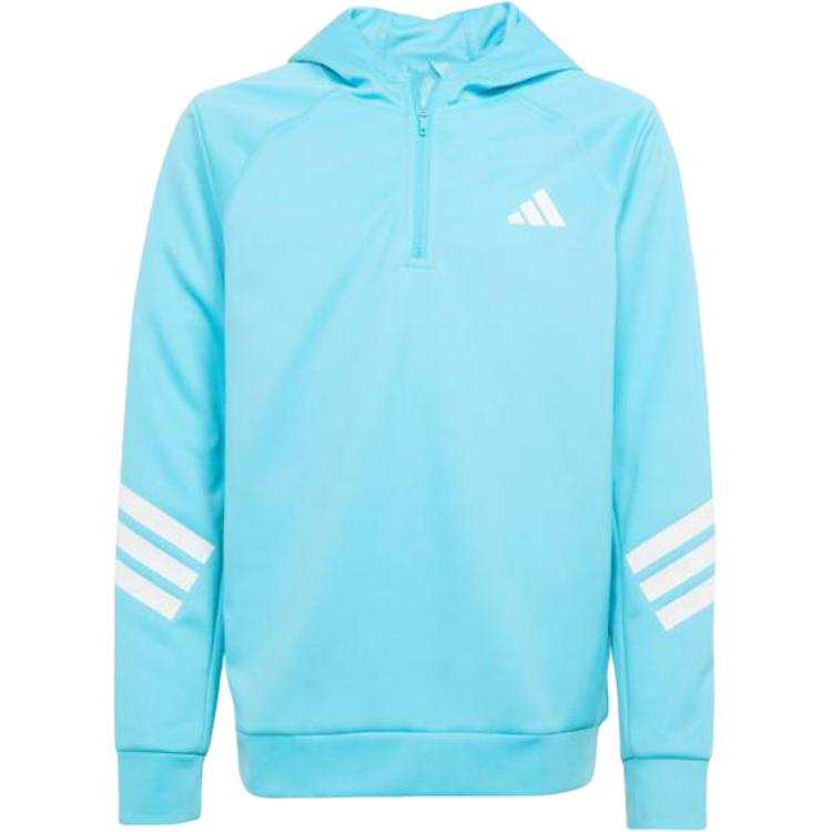 Adidas Adidas Kids' Apparel, Logo Integrated Hood Long Sleeved Sweatshirt Blue Kids'