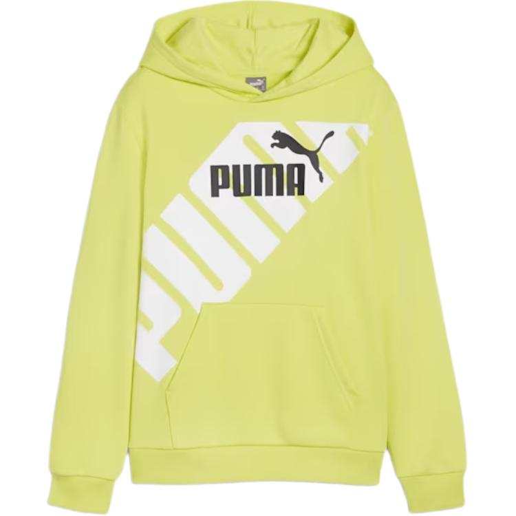 PUMA Sweatshirt POWER Youth Graphic Hoodie Yellow Green Teenagers