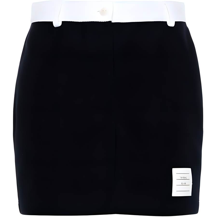 THOM BROWNE Contrast Waistband Mini Skirt