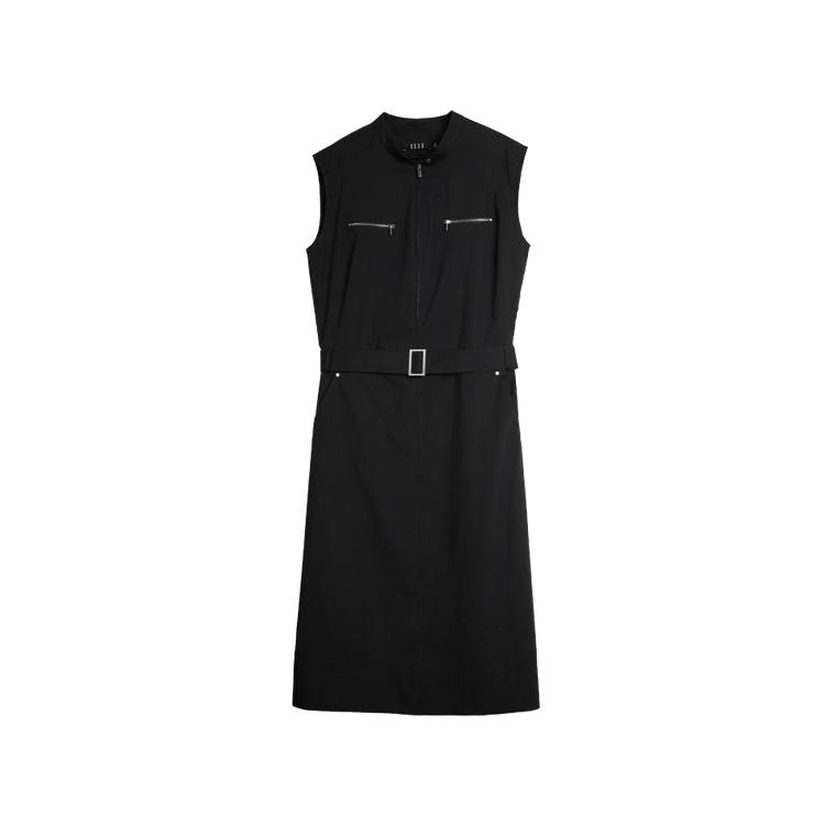 ELLE Sleeveless Dresses Women's Navy Blue Stand Collar Moderate Mid Length