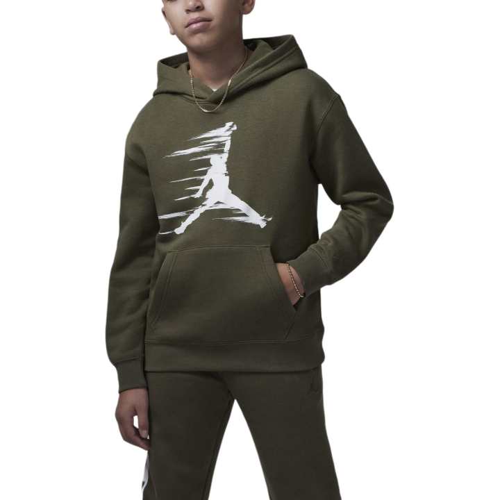 Jordan Jordan Sweatshirt MJ Flight MVP Hooded Comfortable Pullover Fleece Lined Medium Olive Green Teenagers