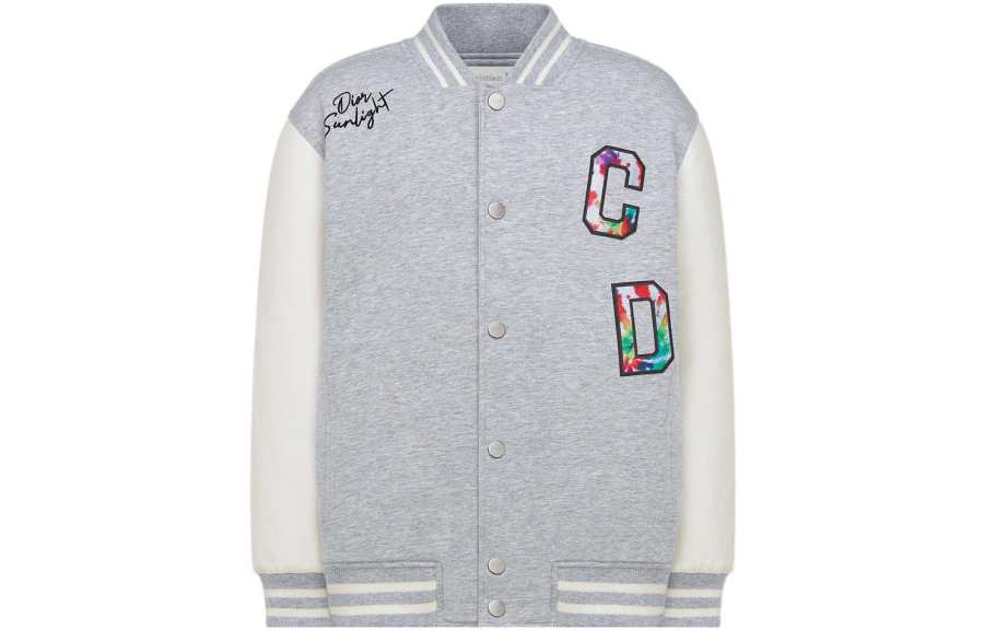 DIOR Quarterly New Products FW22 Baseball Jacket Gray Kids'