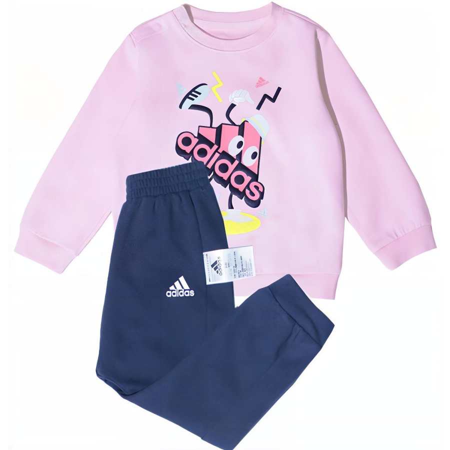Adidas Adidas Casual Sportswear In F Ls Tee Set Pink+Blue Kids'