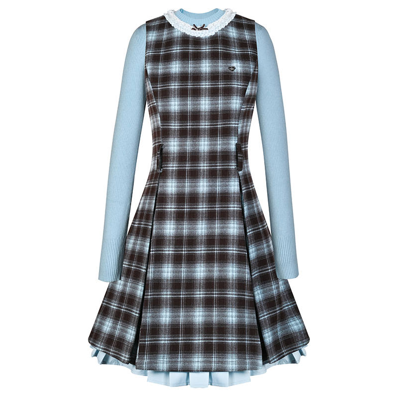 Umoumo Two Piece Skirt Sets Women's Crew Neck Moderate Mid Length