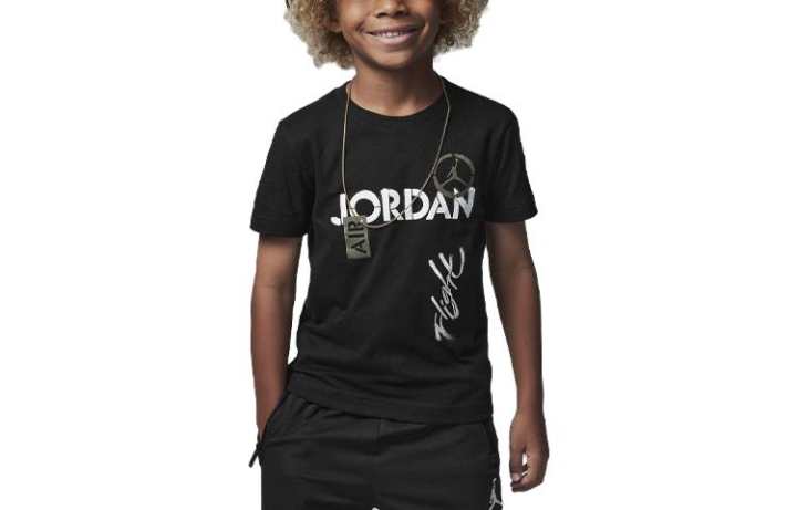 Jordan Jordan T Shirt Air 4 Flight Fleet Tee Black Kids'