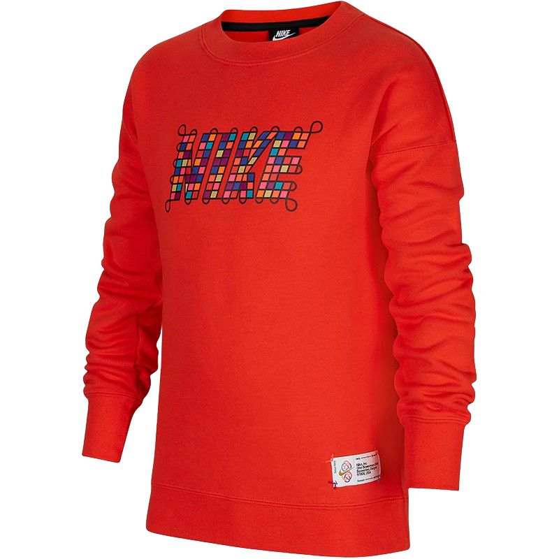 Nike Nike Sweatshirt Club NSW FLEECE Crew Neck Casual Fleece Lined Long Sleeved Red Children Aged 3 7 Years Old