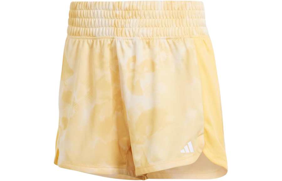 Adidas Adidas Pacer Essentials Aop Flower Tie Dye Knit Shorts Sports Shorts Women's Yellow