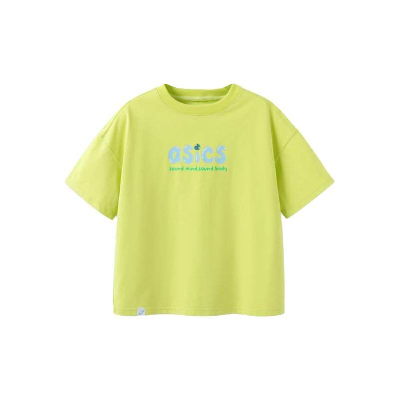 Asics T Shirt Yellow Green Teenagers
