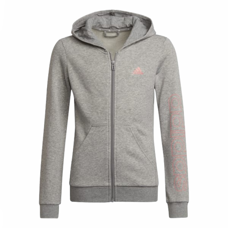 Adidas Adidas Sweatshirt Essential Medium Gray Mixed Color/Acid Red Teenagers