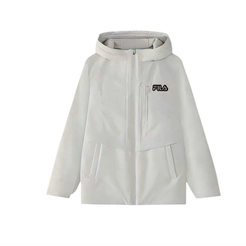 FILA KIDS Solid Color Hooded Fitted Thickened Regular Edition Duck Down Kids' Top Teenagers Years Gray