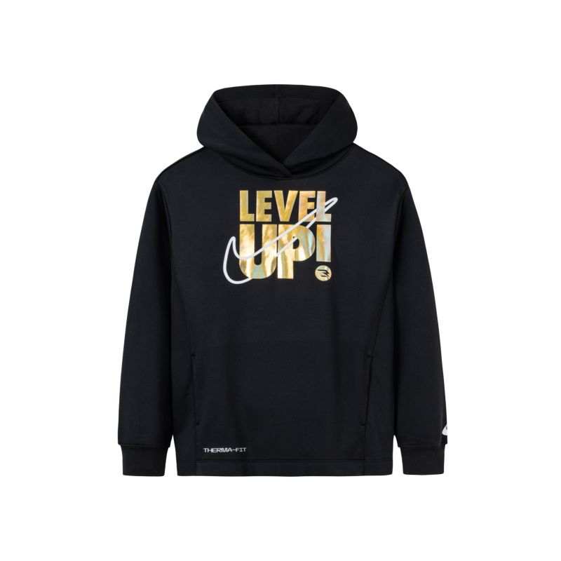 Nike Nike Sweatshirt Therma FIT 3brand Fashion Comfortable Soft Hooded Fleece Lined Jet Black Children Aged 3 7 Years Old