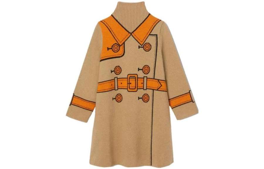 Burberry Kids Dresses Turtleneck Moderate Mid Length