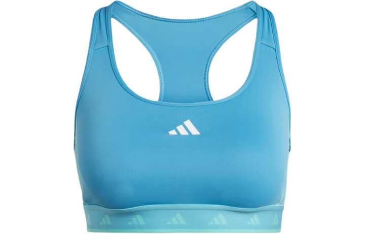 Adidas Adidas Powerreact Training Medium Support Hyperglam Color Pop Bra Sports Underwear Women's Blue
