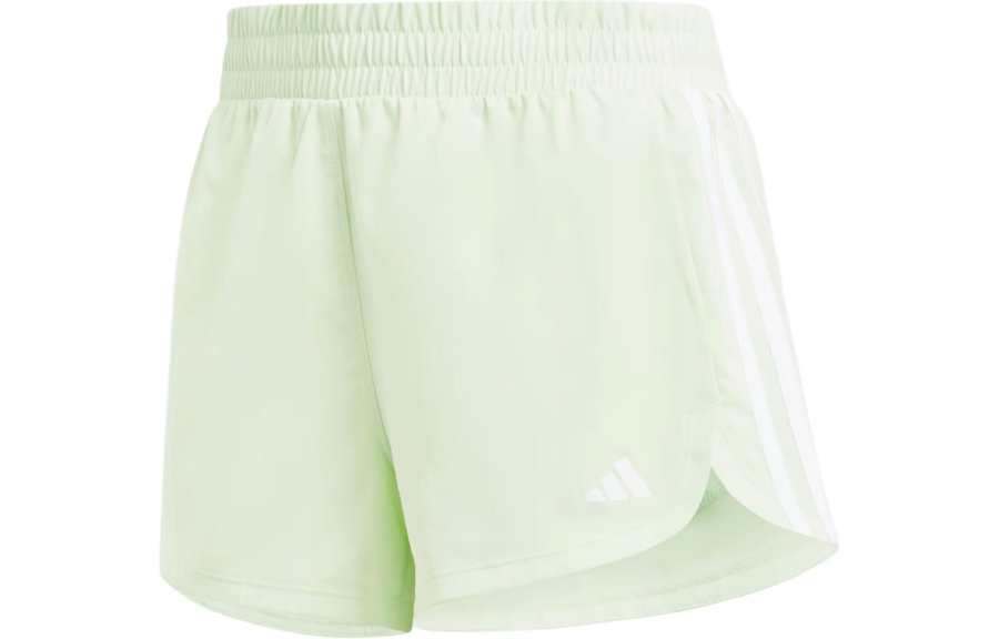 Adidas Adidas Pacer Training 3 Stripes Woven Mid Rise Shorts Sports Shorts Women's Green