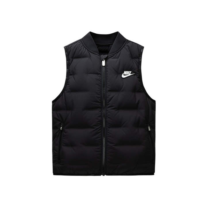 Nike Nike Down Vest Fleece Lined Thermal Comfortable Versatile Classic Logo Design Jet Black Children Aged 3 7 Years Old