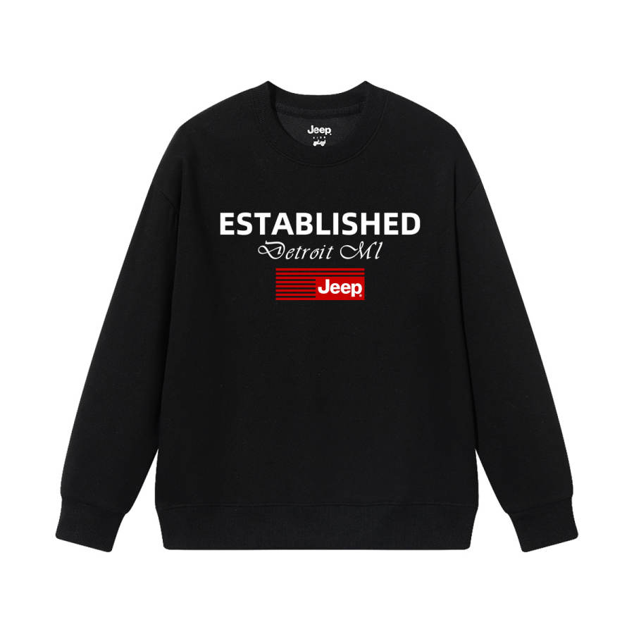 Jeep Grade School Sweatshirts Crew Neck Thickened
