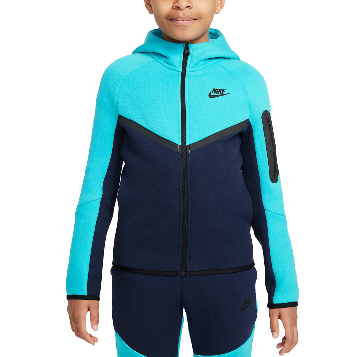 Nike Nike Jackets & Coats Sportswear Tech Fleece Obsidian Color/Cactus Gray/Black/Black Kids'